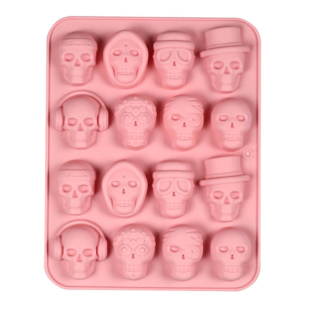 Skull Ice Cube Silicone Mold Halloween Creative Decoration Reusable DIY Candy Whiskey Chocolate Soap Kitchen Accessorie