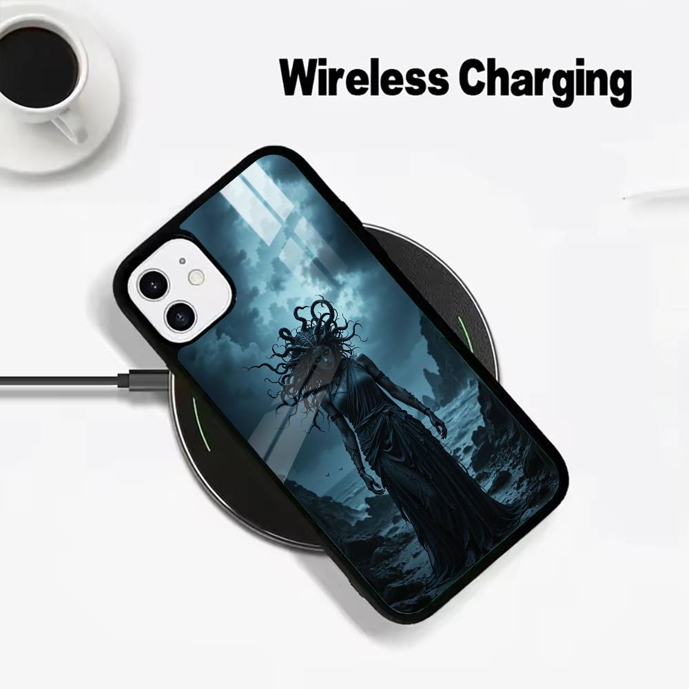 

M-Medusa- Greek- Mythology Phone Case For IPhone17 16 15 14 13 12 11 Pro Max 16/15/14Plus Wireless Charger Cover Funda iPhone16
