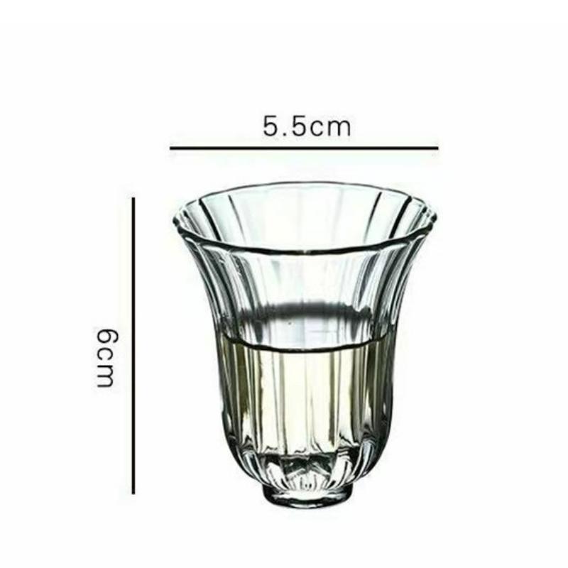 Mini szklanka do herbaty w stylu japońskim Płatki kwiatów Kung Fu Odporna na ciepło Przezroczysta szklanka do picia Filiżanka do herbaty Akcesoria do naczyń do herbaty Nowy