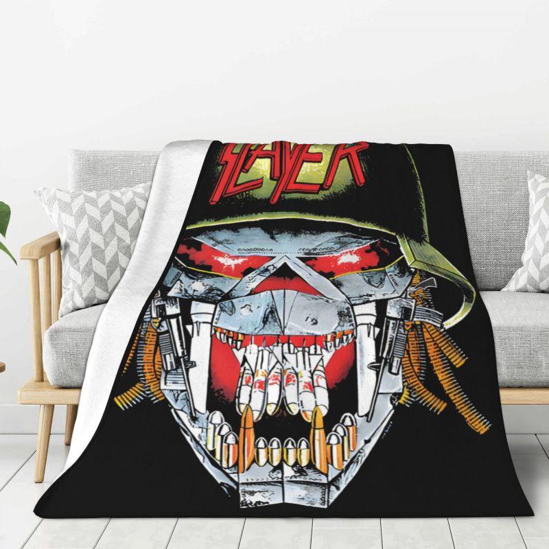 Custom Slayers Heavy Metal Rock Band Blanket Warm Fleece Soft Flannel Throw Blankets for Bed Sofa Home Spring