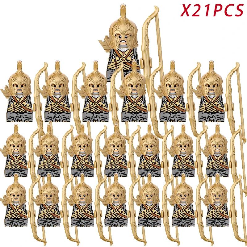 Medieval Knights Elf Dwarf Uruk-hai Mini Figures Armor Helmet Accessories Building Blocks DIY Bricks Toys For Kids Boys Gift