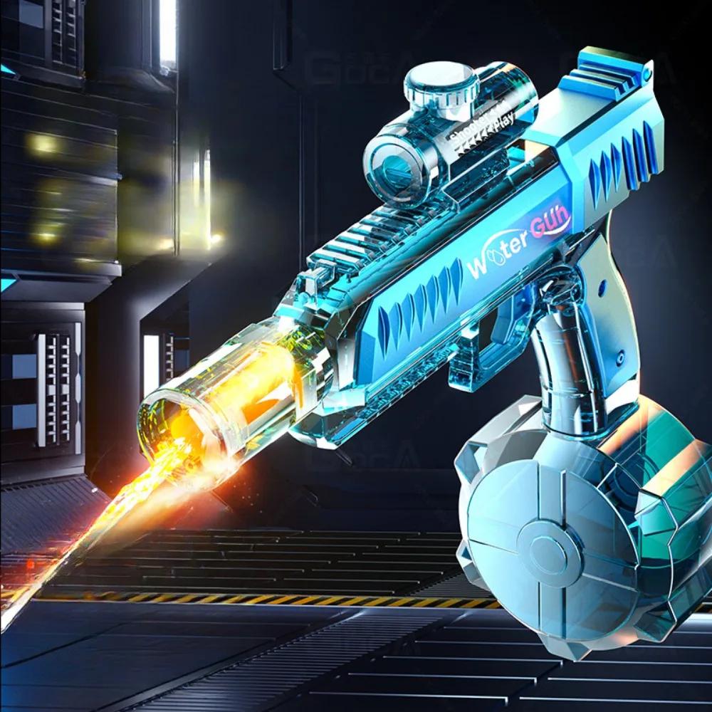 Electric Water Gun Automatic Squirt Toy Powerful Water Blaster Pistols Summer Outdoor Pool Spray Water Fights Gun for Adults