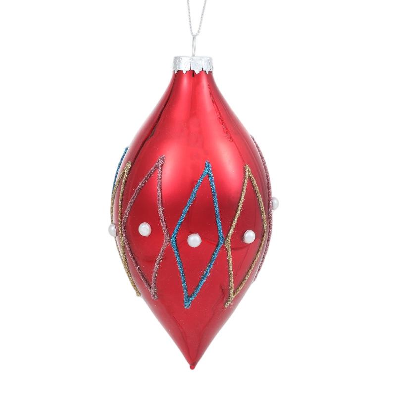 Multicolor Irregular Glass Onion Drop Christmas Tree Ornament