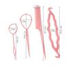 Korean Style Hair Styling Tool Set - 4-Piece Double Hook Pull Needle & Curly Hair Bands In Four Colors