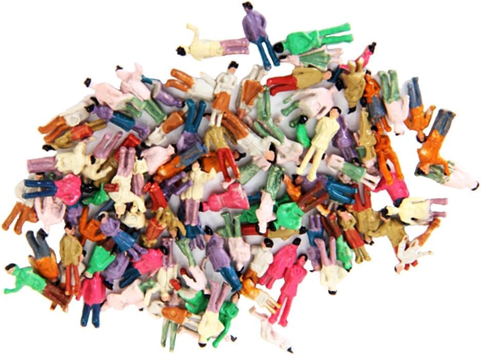 Scenery Collection Dolls People Human Figures Painted People Railway Architectural Train Models Scale Set of 100 Models, Dioramas, Models, 8-11mm