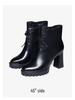 Women's High Heel Leather Ankle Boots with Velvet Lining - Non-Slip Lace-Up Martin Platform for Fall/Winter