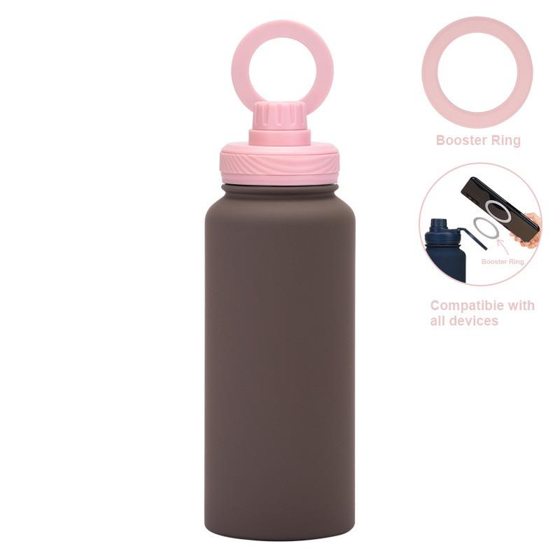 1L Vacuum Insulated Stainless Steel Travel Mug With Magnetic Phone Holder Leakproof Sport Water Bottle Outdoor Hiking Camping