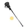 Boys Lacrosse Stick Set Complete 30in with Ball Non Falling Tail Cap Outdoor Team Sports Player Equipment Black Mesh