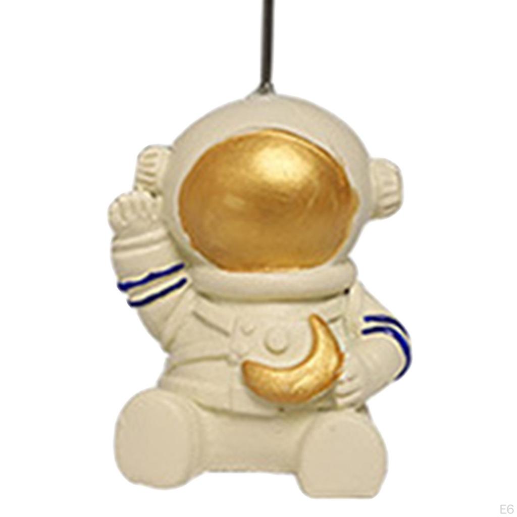Standing Ornaments Astronaut Shape Resin Metal Number Holder Message Folder Cards Holders