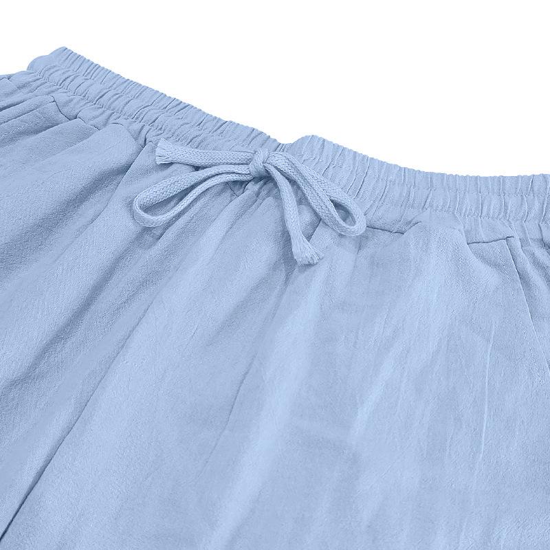 Men's Linen Long Sleeve Hooded Shirt and Pants Casual Beach Set