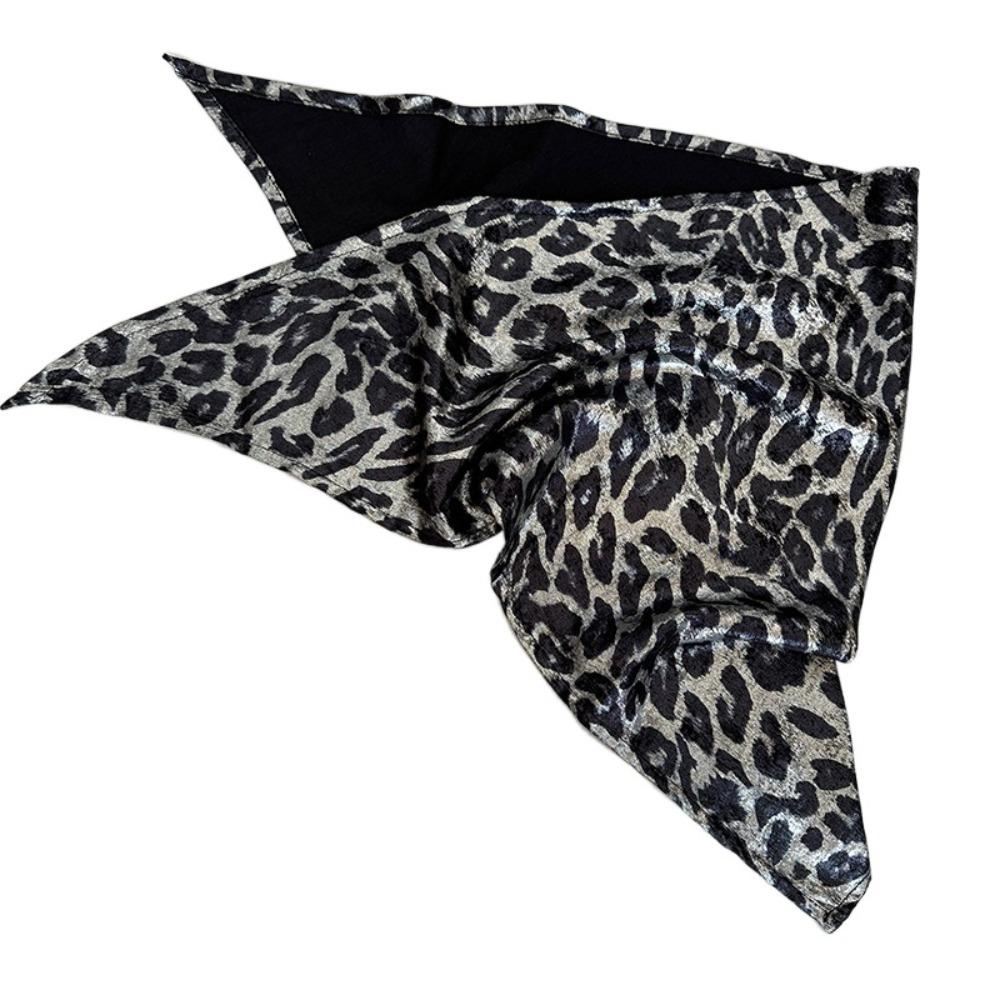 Hip Hop Triangular Headscarf Soft Wrap Punk Bandana Leopard Print Hair Scarf  Ladies серый