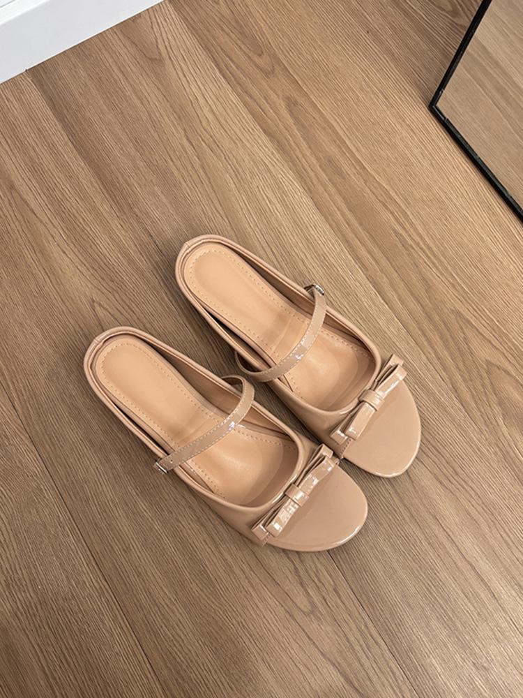 

Bow one-word drag inner height increase cool slippers women s summer outer wear with skirt gentle sandals 40