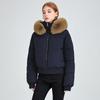 Big fur collar hooded short cotton clothes women's autumn and winter new thickened warm cotton clothes waist design jacket