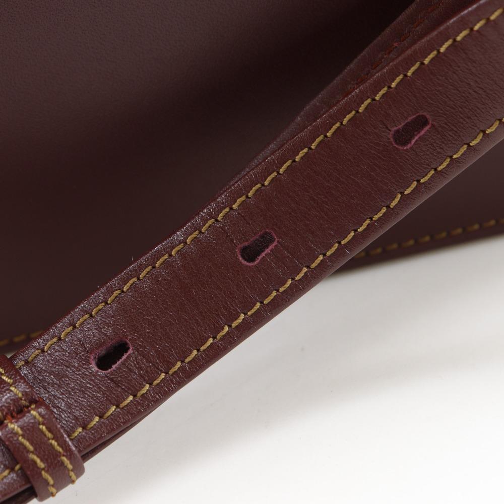 Cartier Must Line Shoulder Bag Bordeaux Calfskin Women Used