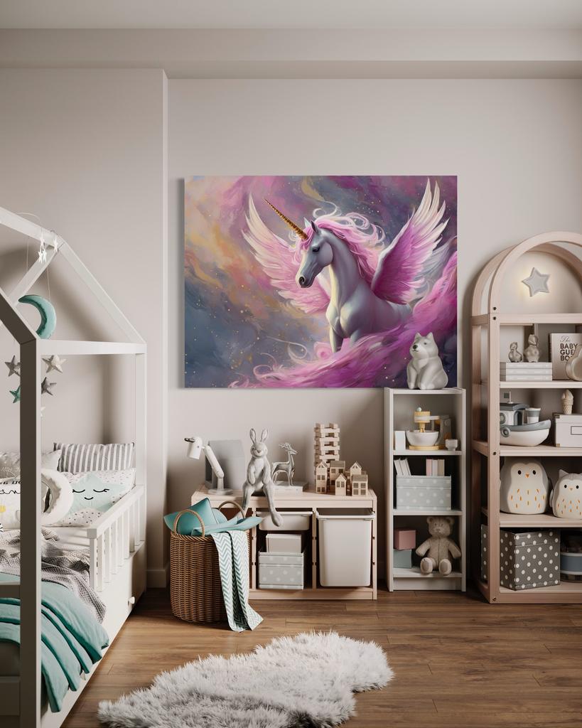 Canvas Print, Pink Unicorn