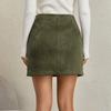 Women's High-Waist Zipper Short Skirt with Pockets for Casual Daily Wear