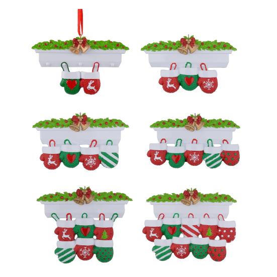 Christmas Pendant Bright Red Green Gloves Shape Festive Color Hanging Ornament Holiday Wall Decoration Gift