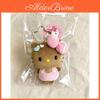 Kt Cat Plush Keychain With Leopard Print And Bow For Bag Decor