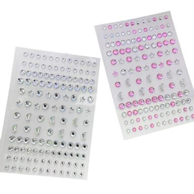 Bühnendekoration Mond Stern Make-up Aufkleber Selbstklebende Juwelen Gesichtssteine Maniküre DIY Strass Nagelkunst Aufkleber