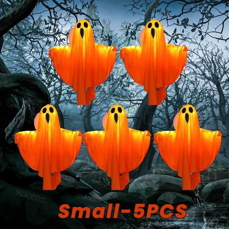 Halloween LED Ghost Lights DIY Hanging Decor Spooky Indoor Party Atmosphere Lighting For Home Scary Decorations Party Supplies