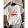 Y2K Korean Letter Cat Meme Print T-Shirt Men's Women's Loose Fit Crew-Neck Streetwear Top Outfits