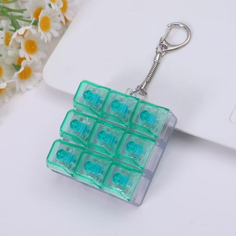 Tetris Light-Up Decompression Keychain Pendant - Nine-Grid Button Toy