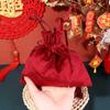 Velvet Drawstring Candy Bag Wine Red Non-woven Fabrics Flannel Gift Bag With Drawstring and Tassels Exquisite