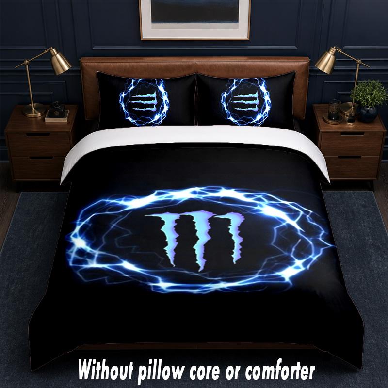 Set Biancheria da Letto Design Monster Energy 1 Copripiumino + 2 Federe Morbido Traspirante Biancheria da Letto per la Casa