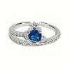 Sea Blue Star Exquisite Tetragonal Star Light Luxury Zir*****Pen Ring Personality Niche High-End Feeling Stacked Ring Woman