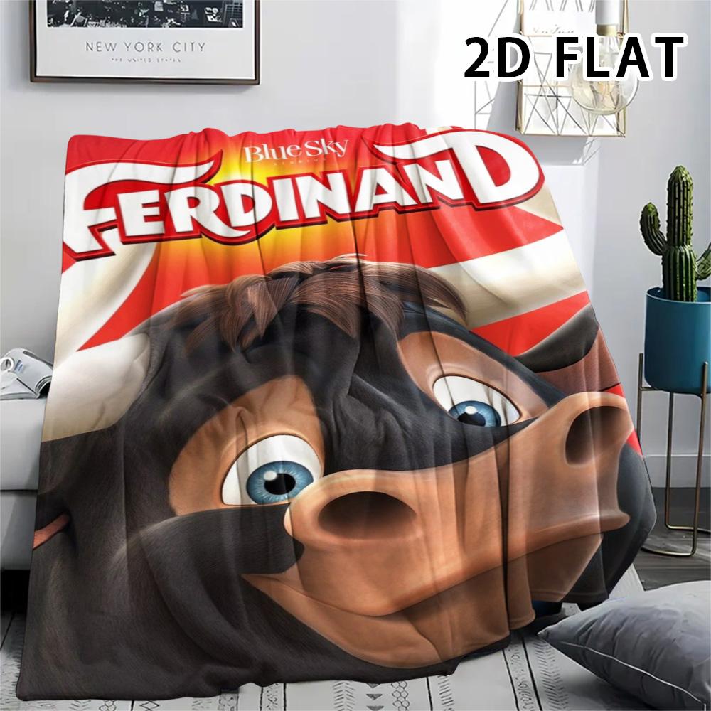 1 Stück Ferdinand-Print Flanelldecke, Hohe Qualität, Bequem für alle Jahreszeiten, Heimdekoration, Wärme und Komfort, Perfekt für Weihnachtsgeschenke