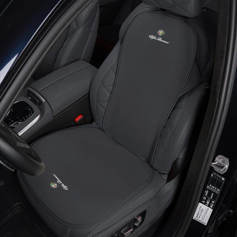For Alfa Romeo ReQHub Caps Car Ice Silk Seat Cushion Cover Interior Accessories Hubcap For Alfa Romeo 147 156 159 166 Mito Giulia Stelvio GT Giuli