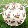 1pc Rainbow Cat Knitwear Theme Soccer Ball Football, Size 5, Lightweight PVC, Outdoor Training Soccer Ball,Gift J6149