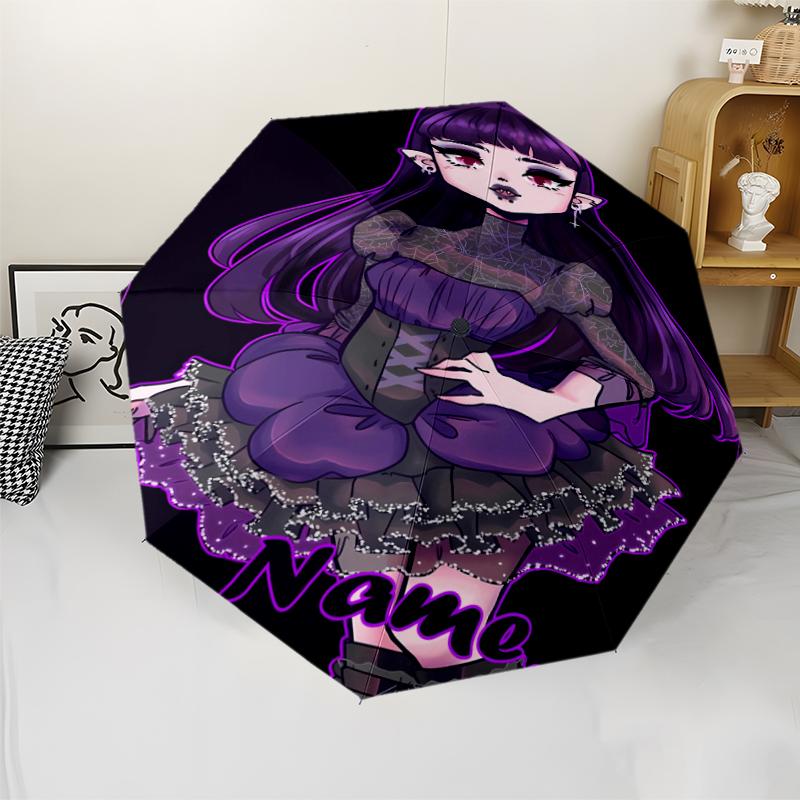 Custom Name Monster High Theme Automatic Umbrella, Lightweight & Portable, 8 Rib, Perfect for Outdoor Travel, Birthdays, Christmas, Gifts.