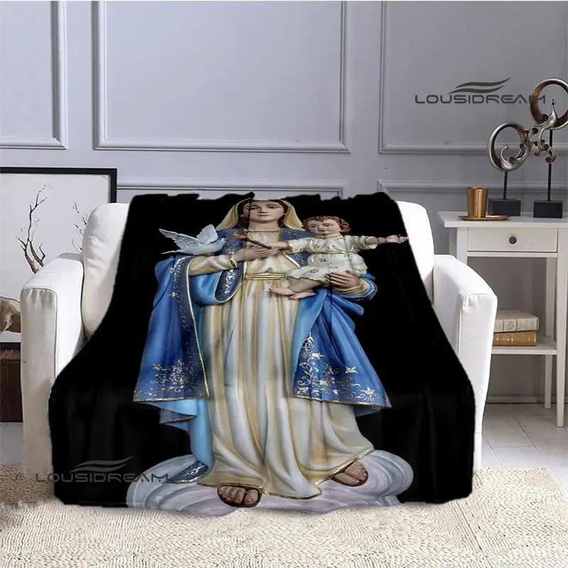 Virgin Mary Faith Print Blanket Flannel Soft Comfort Blanket Home Travel Blanket Kids Warm Blanket picnic blanket birthday gift