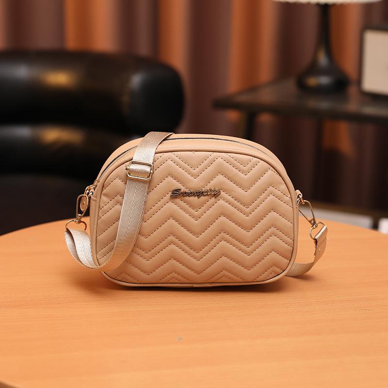 

Women s bag new simple waveform embroidered shoulder bag single zipper mini mobile phone bag хаки