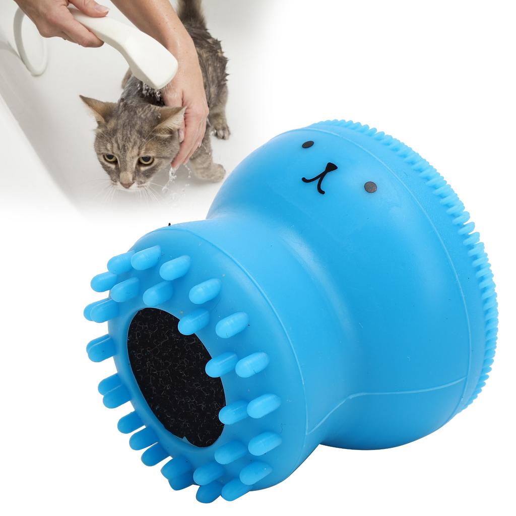 Hundebadebürste Katze Gummi Weiche Schäumende Badebürste Duschschrubber mit Shampoo-Spender