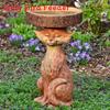 Garden Animal Resin Bird Feeder With Decorative Sculpture For Outdoor Water Features