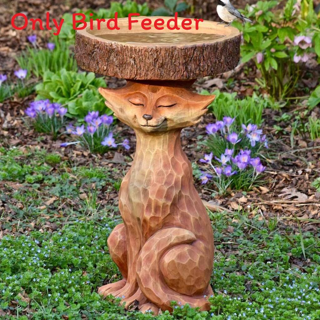 Garden Animal Resin Bird Feeder With Decorative Sculpture For Outdoor Water Features