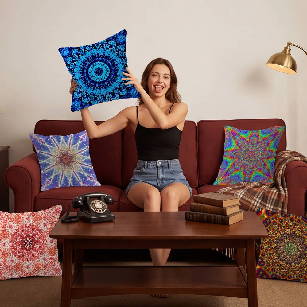 Indian Mandala Pillow Case For Home Bedroom Car Office Decoration Living Room Sofa Cushion Cover Suitable