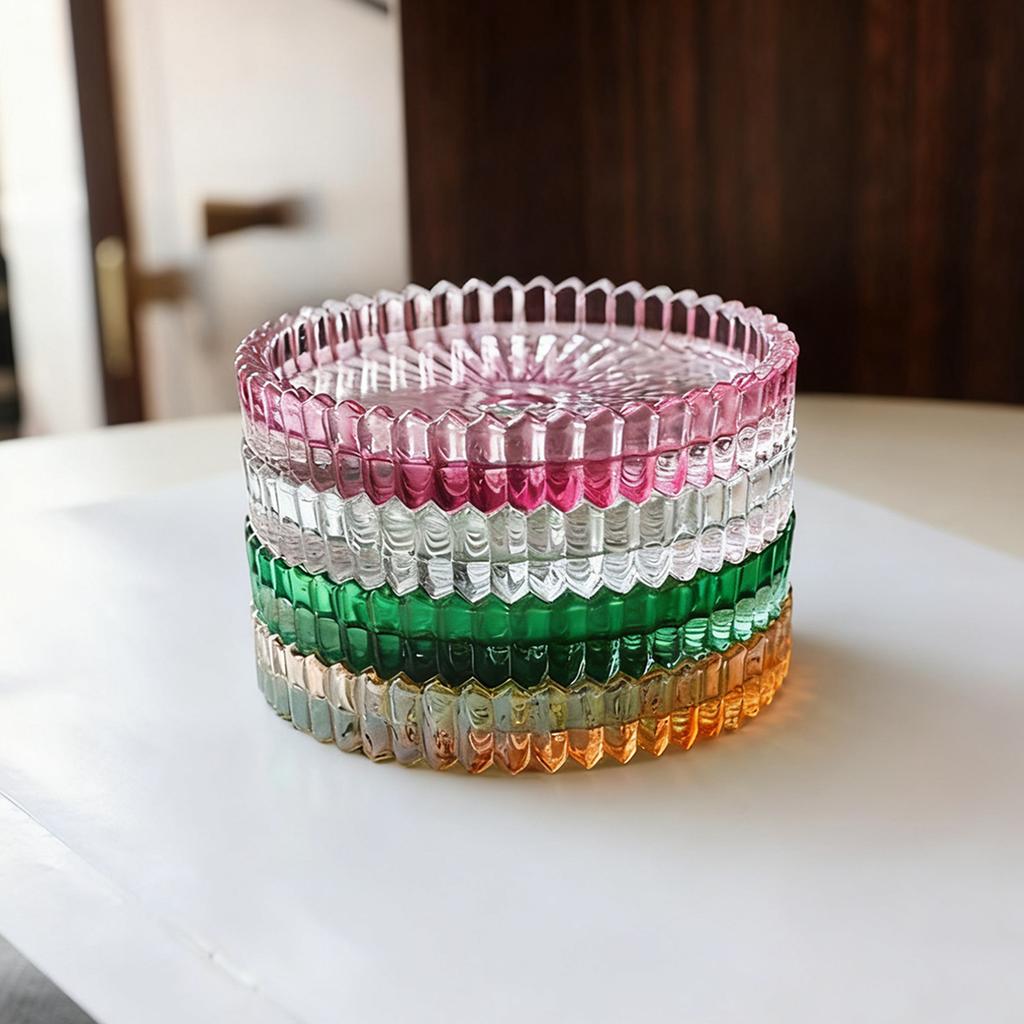 Glas Kerzenteller Säulenkerzenhalter, Glas Untersetzer Kleine Runde Kerzenbasis & Teller und Tablett für Tischdekorationen