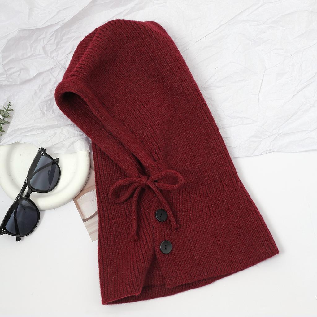 Kominiarka damska zimowa ciepła czapka szalik zintegrowany ochrona uszu dla pary wełniana dzianinowa czapka