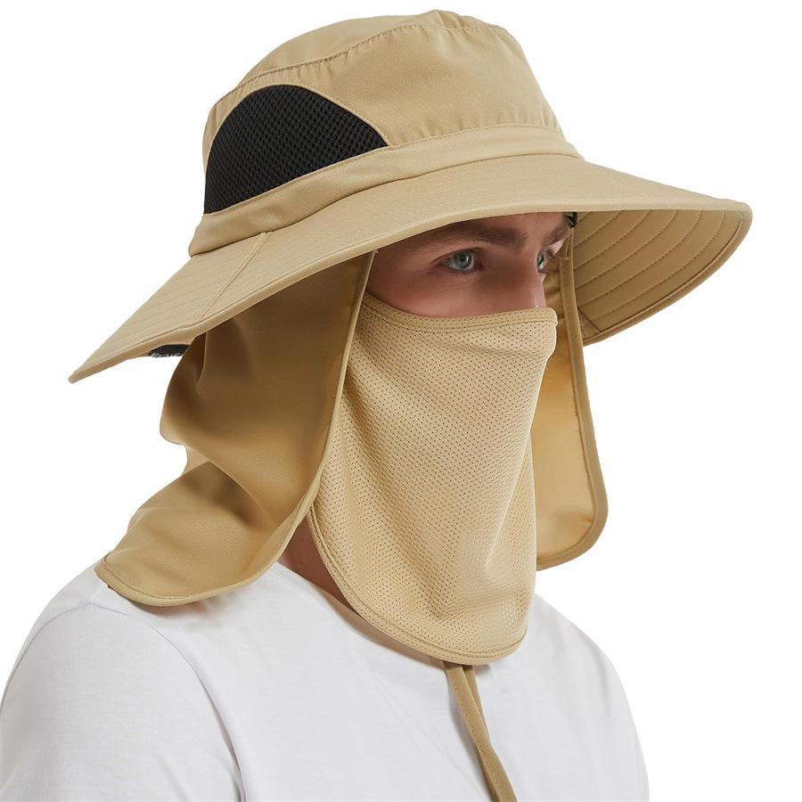 Popular men and women sunscreen UV protection bucket hat outdoor hiking neck protection face sun hat