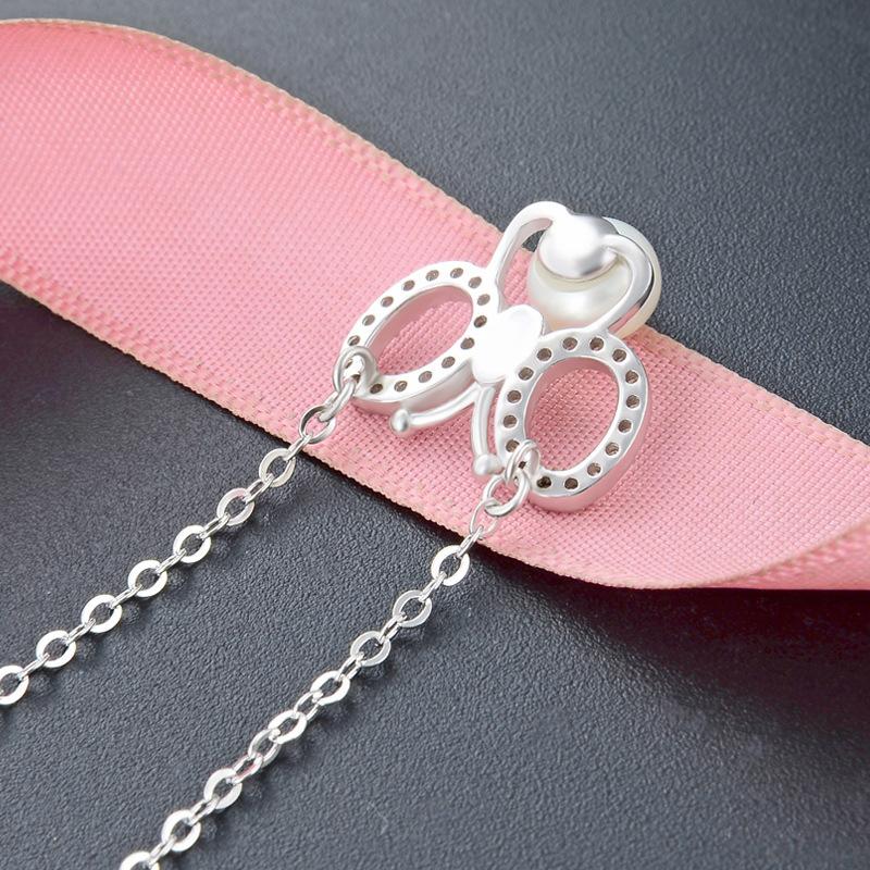 Lindon 925 Sterling Silber Klassische Damen Halskette Anhänger Zirkon Mode Geschenk