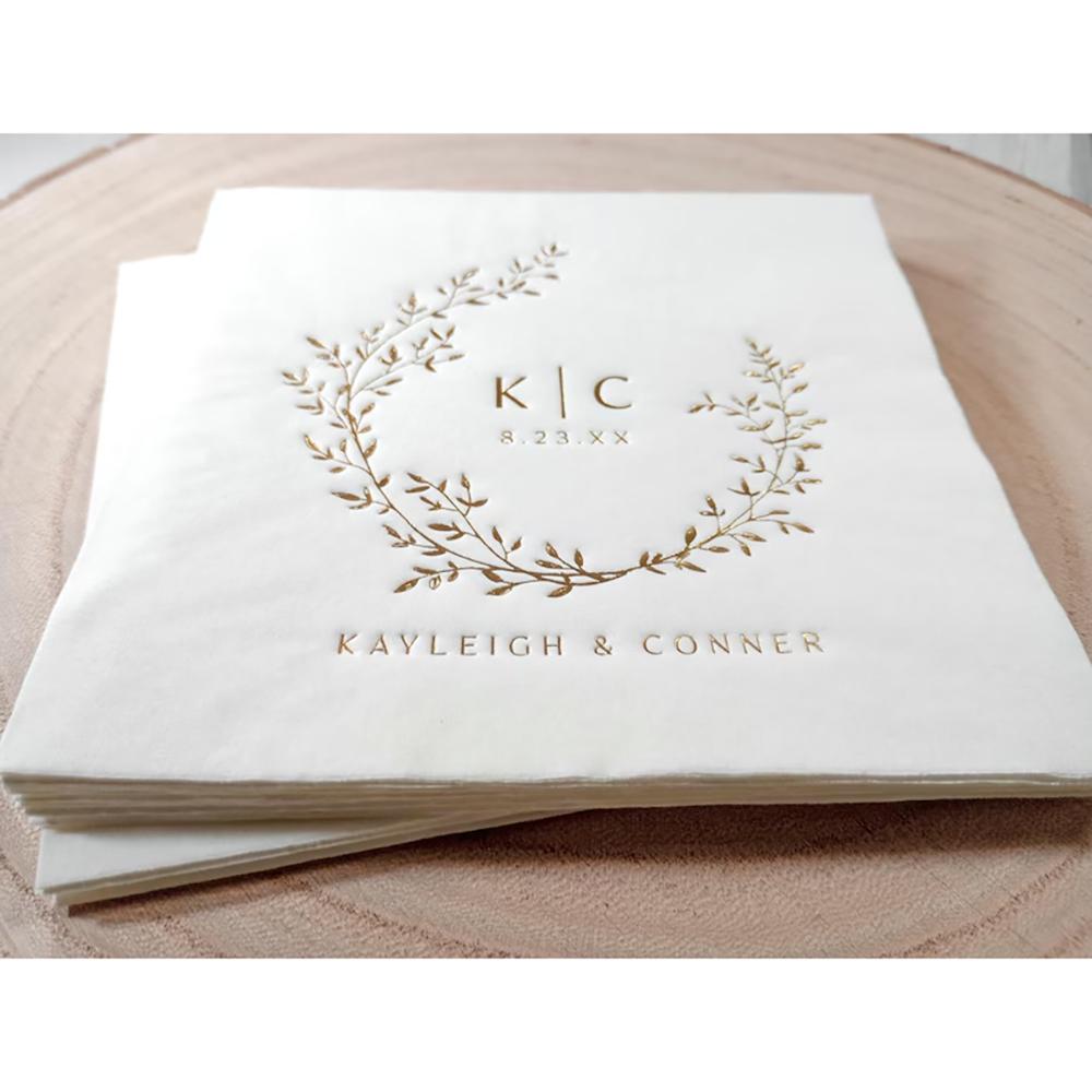 Custom Wedding Napkins Elegant Cocktail Napkins Wedding Bar Bachelorette Party Table Decor Bridal Shower Engagement Gift