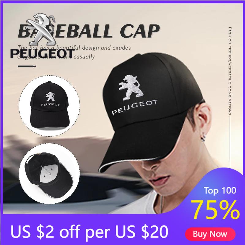 2026 Autocollant de Voiture Chaud Mode Casquette de Baseball de Voiture Visière Chapeau de Soleil Unisexe Réglable Coton Pour Peugeot 106 107 206 307 308 207 3008 20