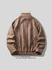 High Street Trend Suede Embossed American-Style Men's Jacket - Spring/Autumn, High-End Loose Stand Collar Design