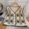 Summer Crochet Hollow Out V-neck Loose Lace Tank Tops Women Fashion Thin Chic Sleeveless Women Camis Tops Elegant Base Slim Vintage Tank Vest 26571