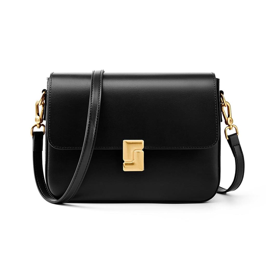 MFFOR Shoulder Bag Genuine Leather Womens Compact Comes 2 Straps 450g Lightweight Can Fit Long Wallet High-Quality Appearance