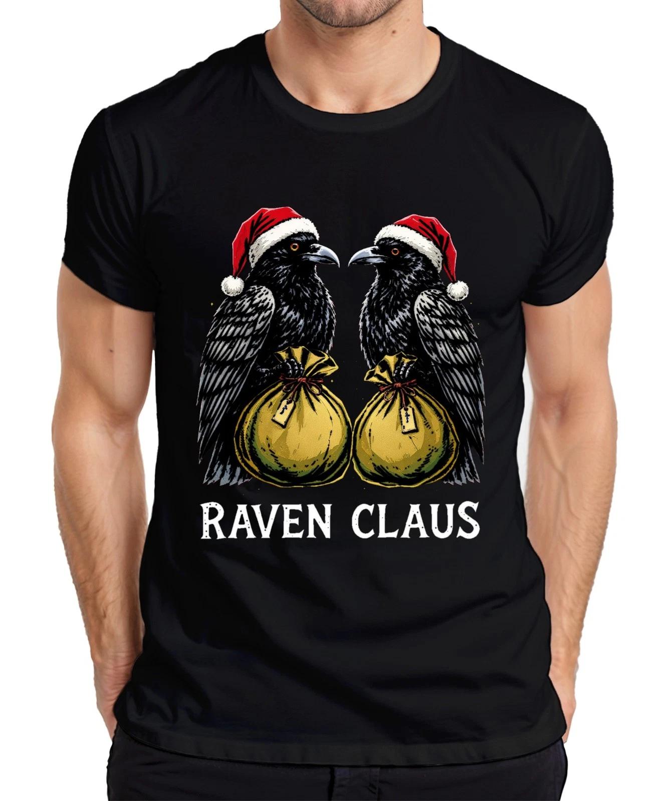 Raven Claus Raben Weihnachten Santa Hat Geschenke Gothic Herren T-Shirt M