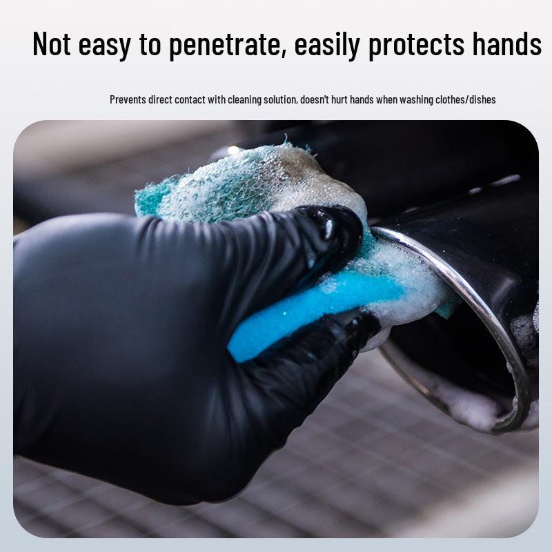 INKE Black Nitrile Disposable Gloves - Food Grade for Kitchen, Baking, Catering, Auto & Mechanical Repair